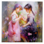 友だちと花 タイル (正面)