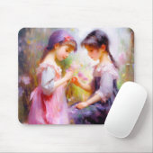 友だちと花 マウスパッド (マウス)