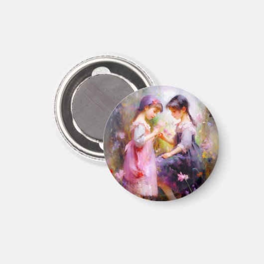 友だちと花 マグネット (正面/裏面)