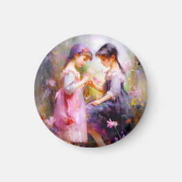 友だちと花 マグネット