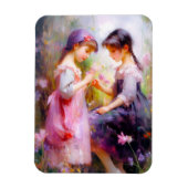 友だちと花 マグネット (縦)