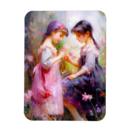 友だちと花 マグネット