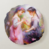 友だちと花 ラウンドクッション (裏面)