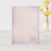 友だちにピンクのテクスチ感謝していャン カード (黄色い花)