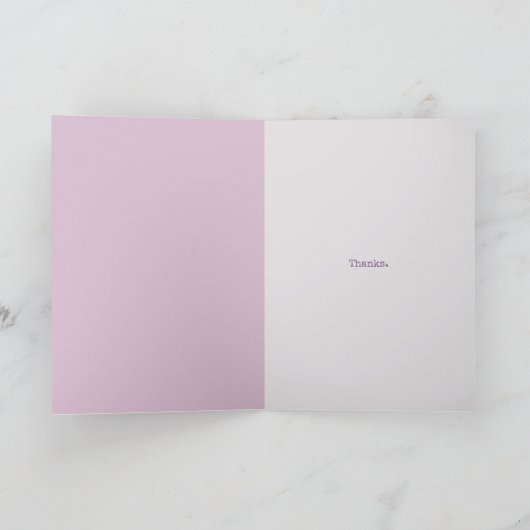 友だちにピンクのテクスチ感謝していャン カード (内部)