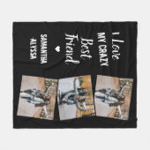 友だちの写真を愛熱狂するす最高のの友情 フリースブランケット (正面(横))