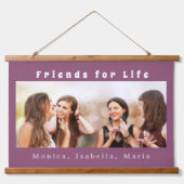 友だちの写真名（紫） 吊り下げ型タペストリー (正面)