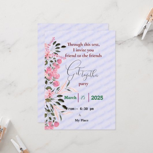 友だちの招待を集める 招待状 (正面/裏面インサイチュ)