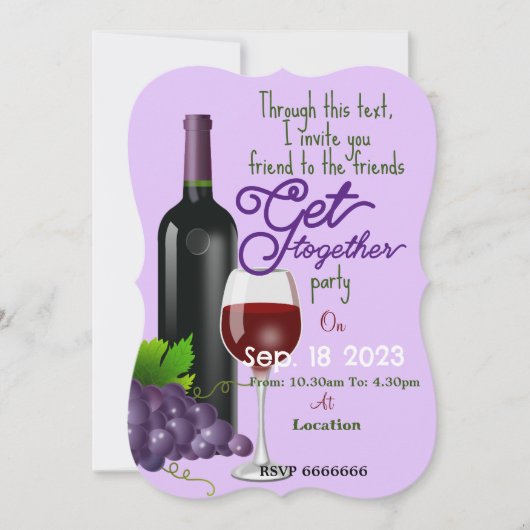 友だちの招待を集める 招待状 (正面)