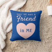 友だちの青得いピンクのハートの友情 クッション (ブランケット)