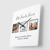 友だちは永遠に白い写真を命名 スクエア壁時計 (傾斜)