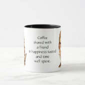 友だちコーヒーとカワイフクロウ引用文 マグカップ (中央)