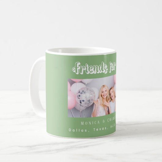 友だちセージ緑の写真名 コーヒーマグカップ (正面左)