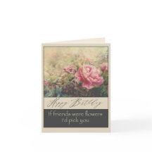 友だちピンクかわいらしの花のハッピーバースデー