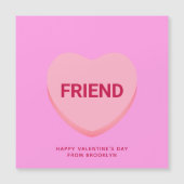 友だちピンクの会話ハートバレンタインデーのカード (正面)
