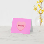 友だちピンクの会話ハートバレンタインデー カード (黄色い花)