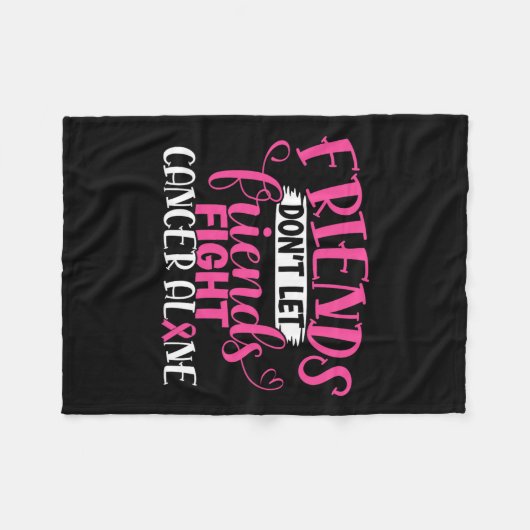 友だち一人で乳がんと戦わせないこと1 フリースブランケット (正面(横))