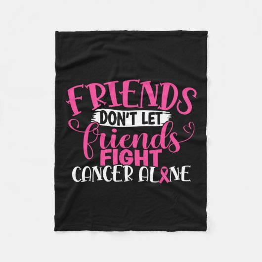 友だち一人で乳がんと戦わせないこと1 フリースブランケット (正面)