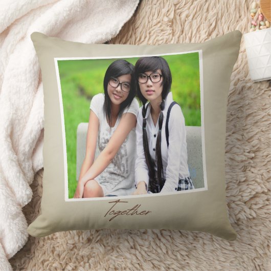 友だち一緒カスタムに写真装飾用クッション クッション (ブランケット)