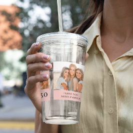 友だち写真のコラージュ |ハッピーバースデー アクリルタンブラー