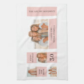 友だち写真のコラージュ |ハッピーバースデー キッチンタオル (縦)