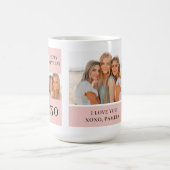 友だち写真のコラージュ |ハッピーバースデー コーヒーマグカップ (中央)