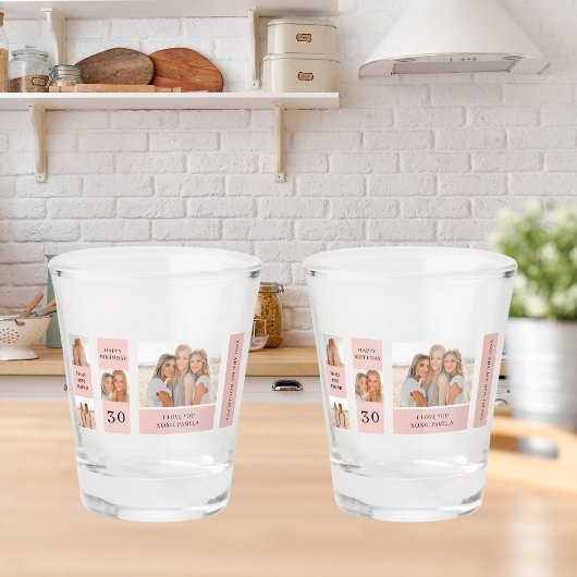 友だち写真のコラージュ |ハッピーバースデー ショットグラス
