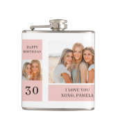 友だち写真のコラージュ |ハッピーバースデー フラスク (正面)