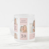 友だち写真のコラージュ |ハッピーバースデー フロストグラスマグカップ (正面左)