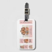 友だち写真のコラージュ |ハッピーバースデー ラゲッジタグ (正面縦)