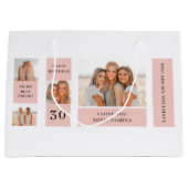 友だち写真のコラージュ |ハッピーバースデー ラージペーパーバッグ (正面)