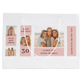 友だち写真のコラージュ |ハッピーバースデー ラージペーパーバッグ (裏面)