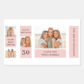 友だち写真のコラージュ |ハッピーバースデー 長方形シール (正面)