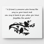 友だち引用文の歌をハートバードシルエット フォトプラーク (正面)