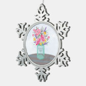 友だち母の日の花瓶 スノーフレークピューターオーナメント (右)