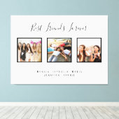 友だち永遠の写真名ホワイトシック キャンバスプリント (インサイチュ (ウッドフロア))