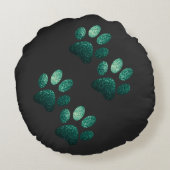 友だち犬は濃い緑を輝く ラウンドクッション (裏面)