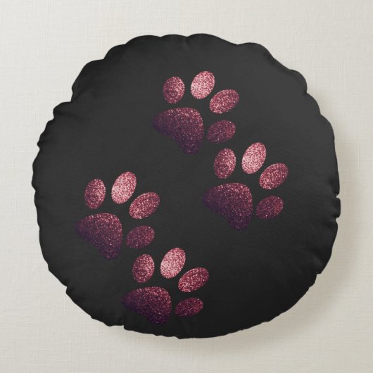 友だち犬は濃い赤を輝く ラウンドクッション (正面)