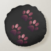 友だち犬は濃い赤を輝く ラウンドクッション (裏面)