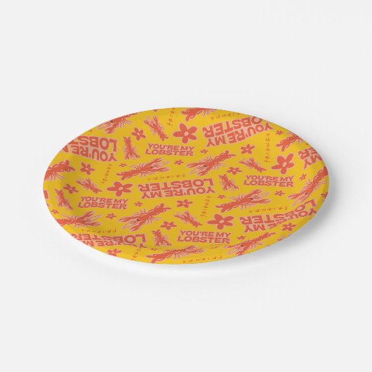 友だち™ |あなたはのロブスターパタ鮮やかーン ペーパープレート (アングル)