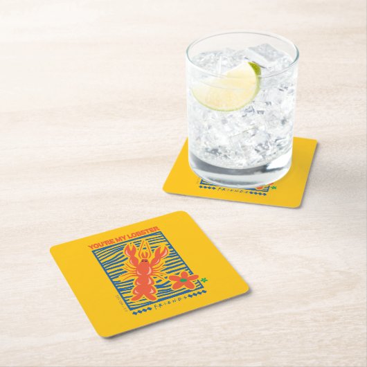 友だち™ |あなたはのロブスター図鮮やか形 スクエアペーパーコースター (インサイチュ)