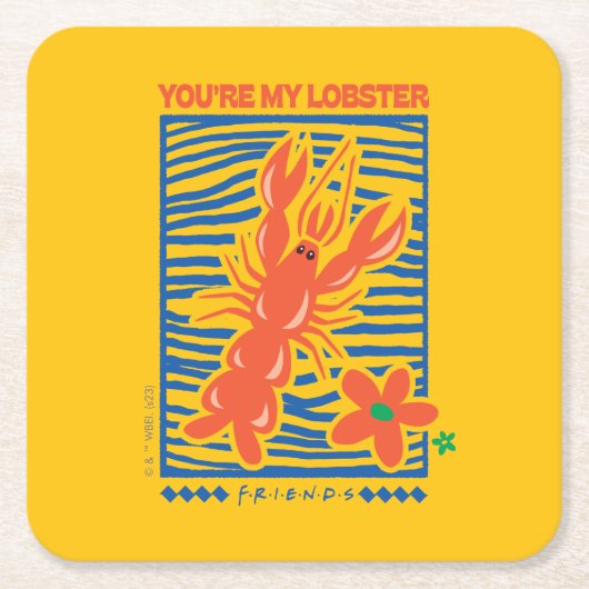 友だち™ |あなたはのロブスター図鮮やか形 スクエアペーパーコースター (正面)