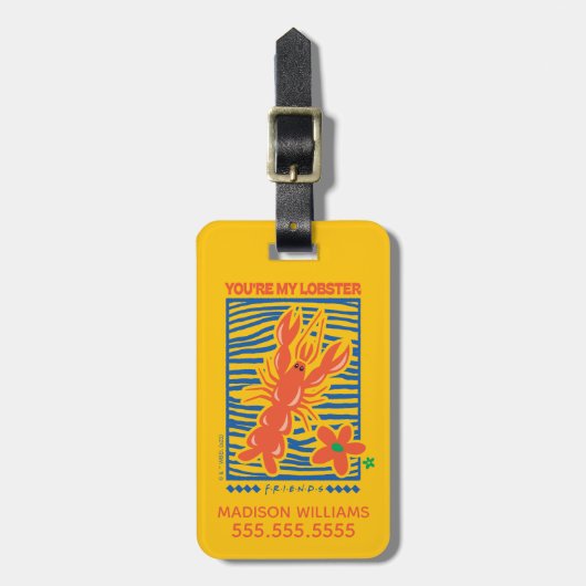 友だち™ |あなたはのロブスター図鮮やか形 ラゲッジタグ (正面縦)
