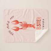 友だち™ |あなたは私のロブスター水彩画 シェルパブランケット (正面(横))