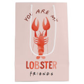 友だち™ |あなたは私のロブスター水彩画 ミディアムペーパーバッグ (裏面)