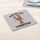 友だち™ |あなたは自分のロブスター スクエアペーパーコースター (アングル)