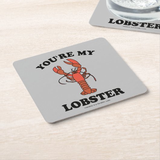 友だち™ |あなたは自分のロブスター スクエアペーパーコースター (アングル)