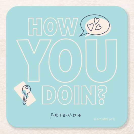 友だち™ |お元気？ スクエアペーパーコースター (正面)