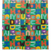 友だち™ |お客様のパター鮮やかン シャワーカーテン (正面)