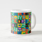 友だち™ |お客様のパター鮮やかン ジャンボコーヒーマグカップ (正面右)